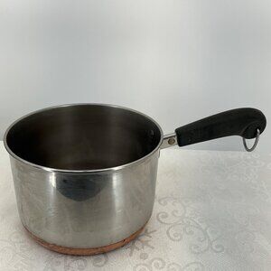 Revere Ware Stainless Steel 2 Qt. #81 Saucepan With Copper Bottom & Black Handle